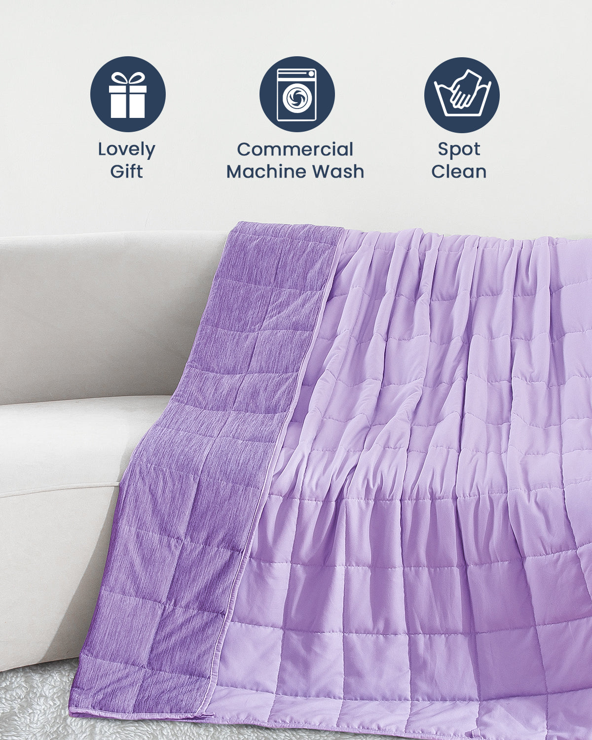 All Season Reversible Cool Microfiber Soft Bed Blanket Purple