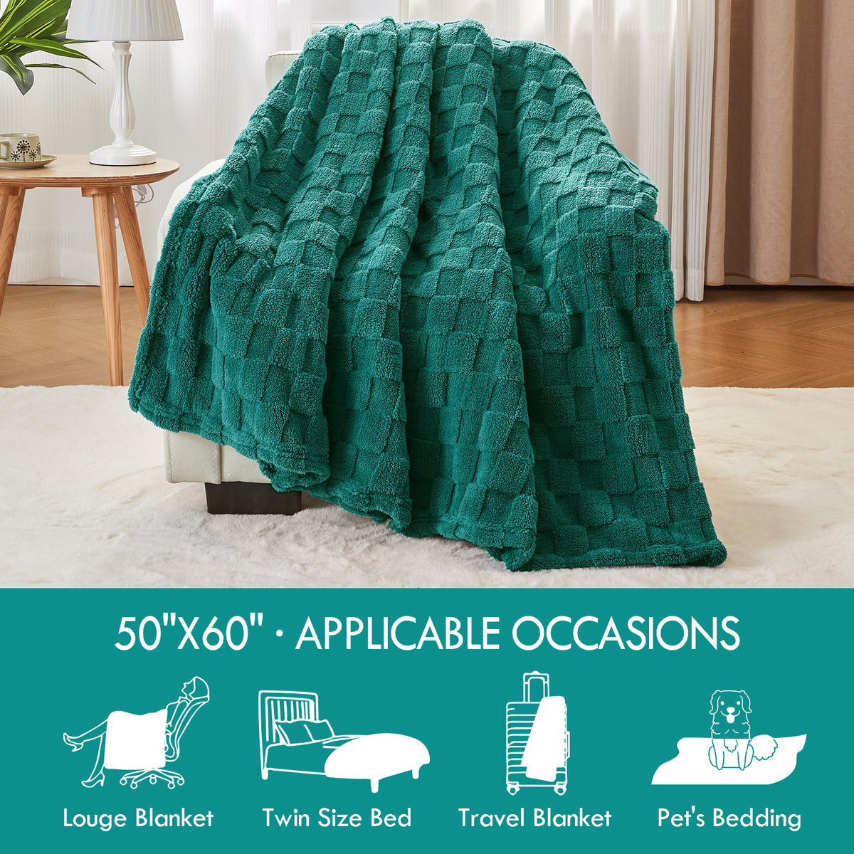 Uttermara Forest Green Fleece Blanket