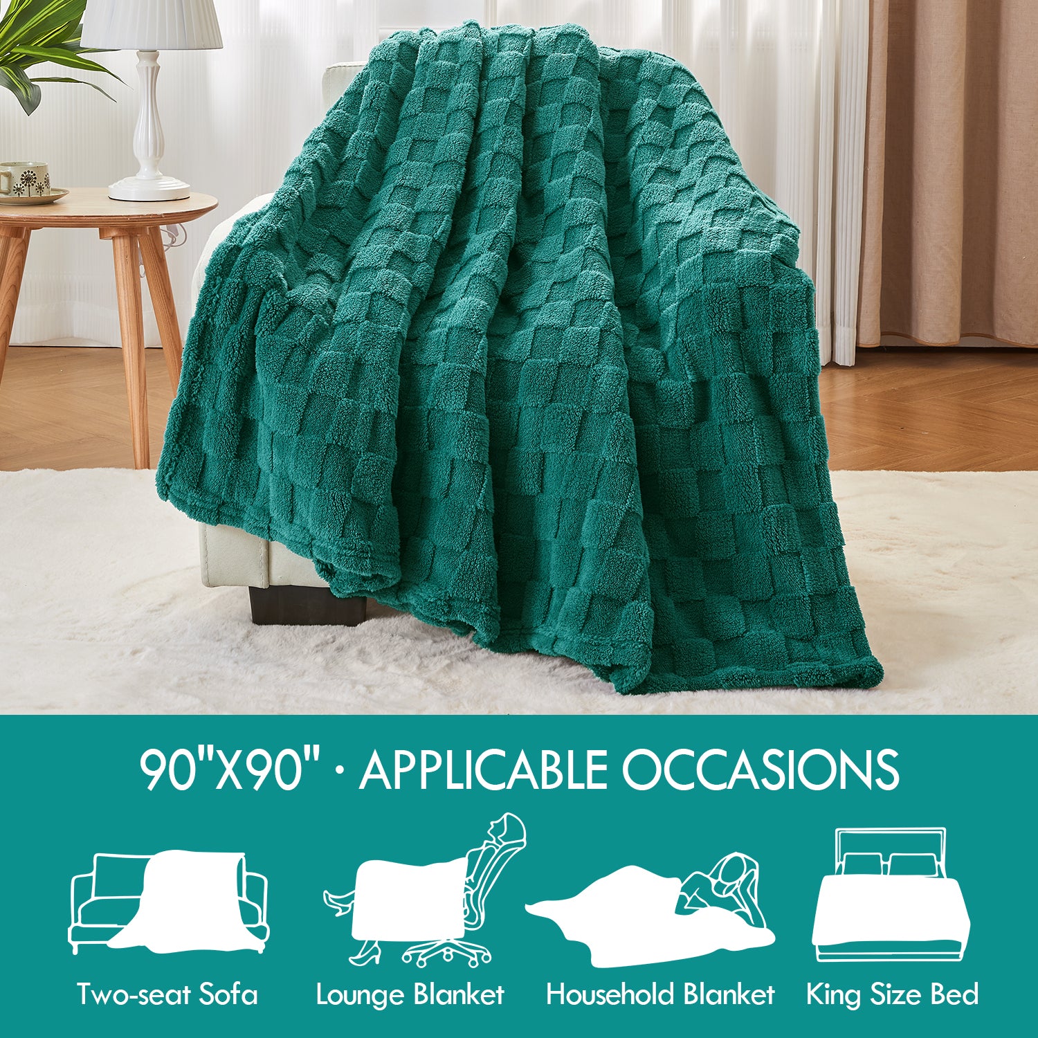 Uttermara Forest Green Fleece Blanket
