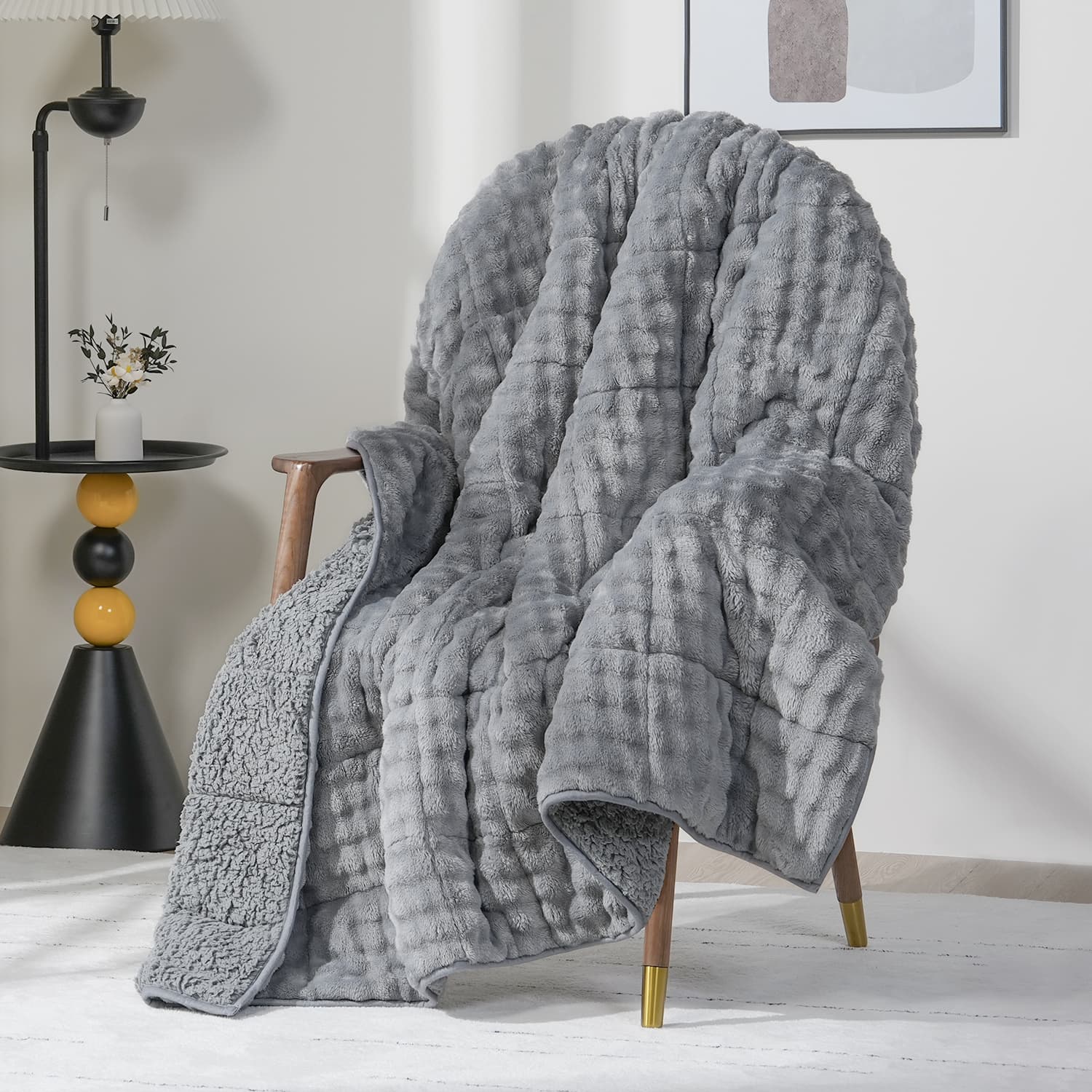 Uttermara Weighted Throw Blanket for Adults Gray 48 x72 12lb