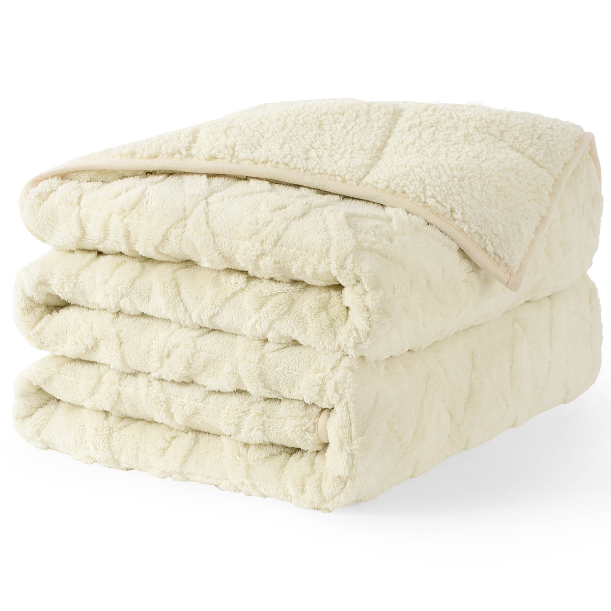 Jacquard Weighted Blanket for Adults, 3D Cable Pattern 12lb/15lb/20lb Beige| Uttermara