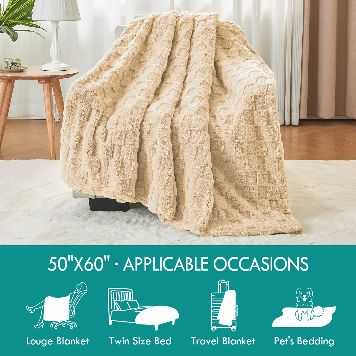 Uttermara Light Brown Fleece Blanket