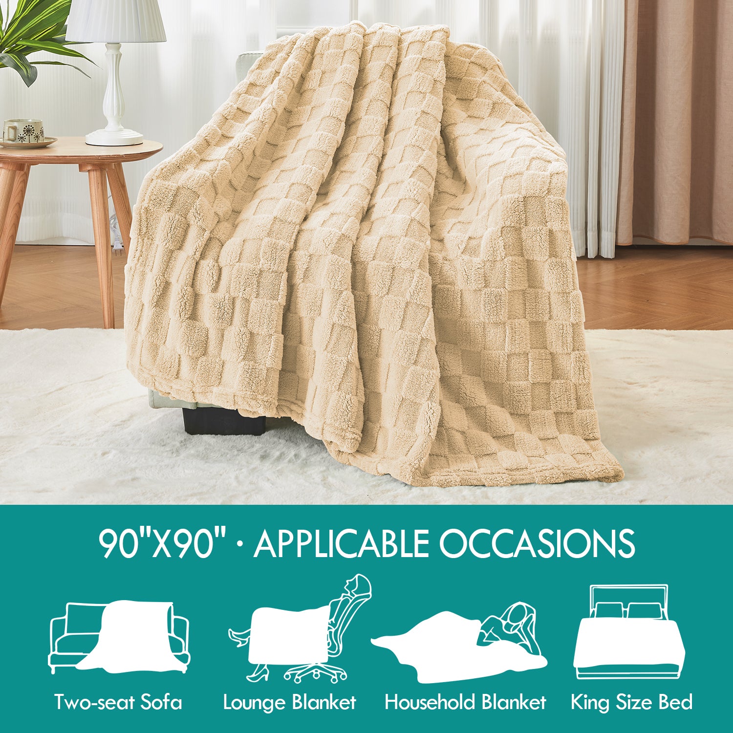 Uttermara Light Brown Fleece Blanket