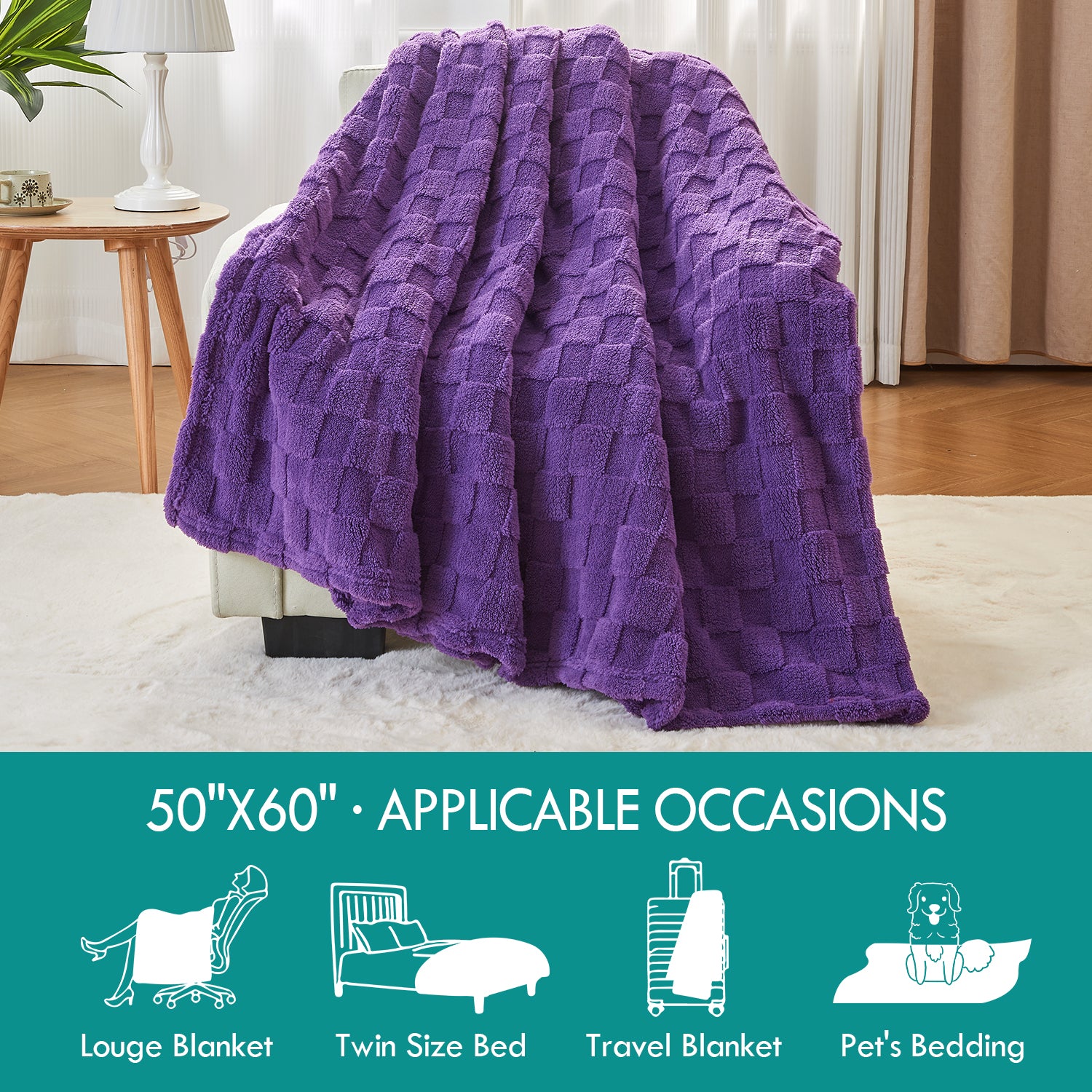 Uttermara Purple Fleece Blanket