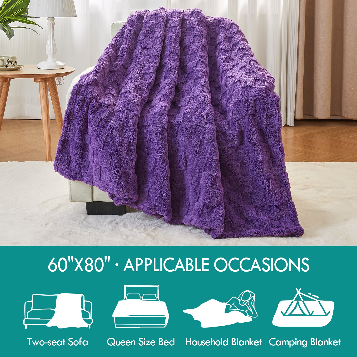 Uttermara Purple Fleece Blanket