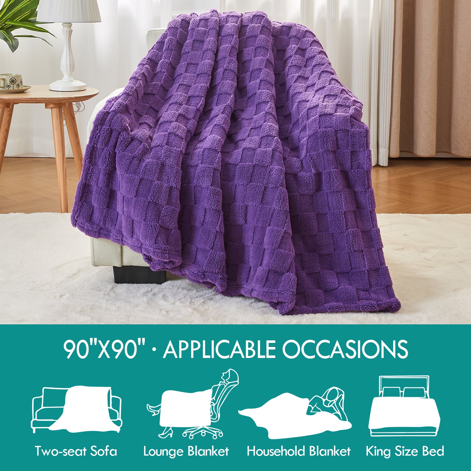 Uttermara Purple Fleece Blanket