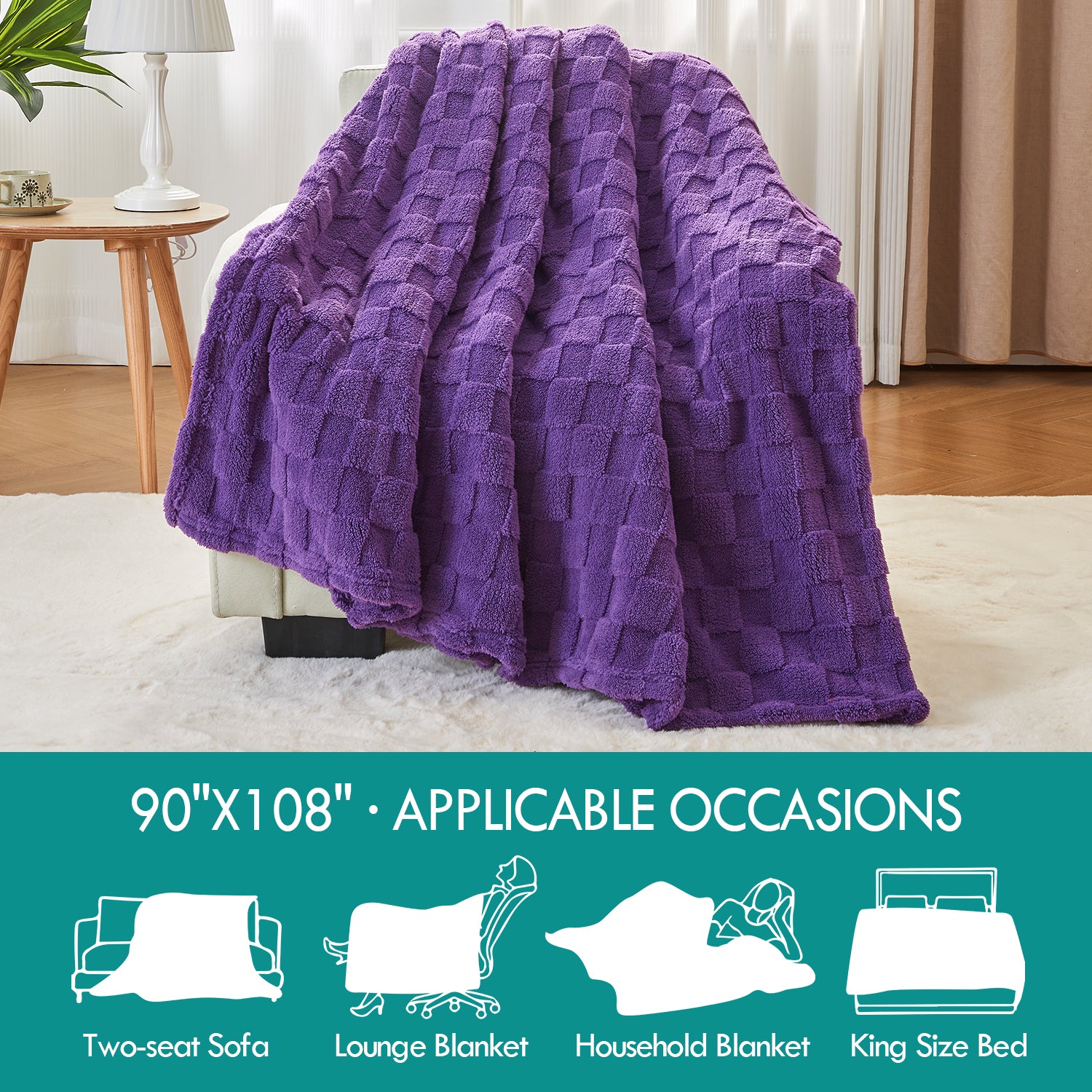 Uttermara Purple Fleece Blanket