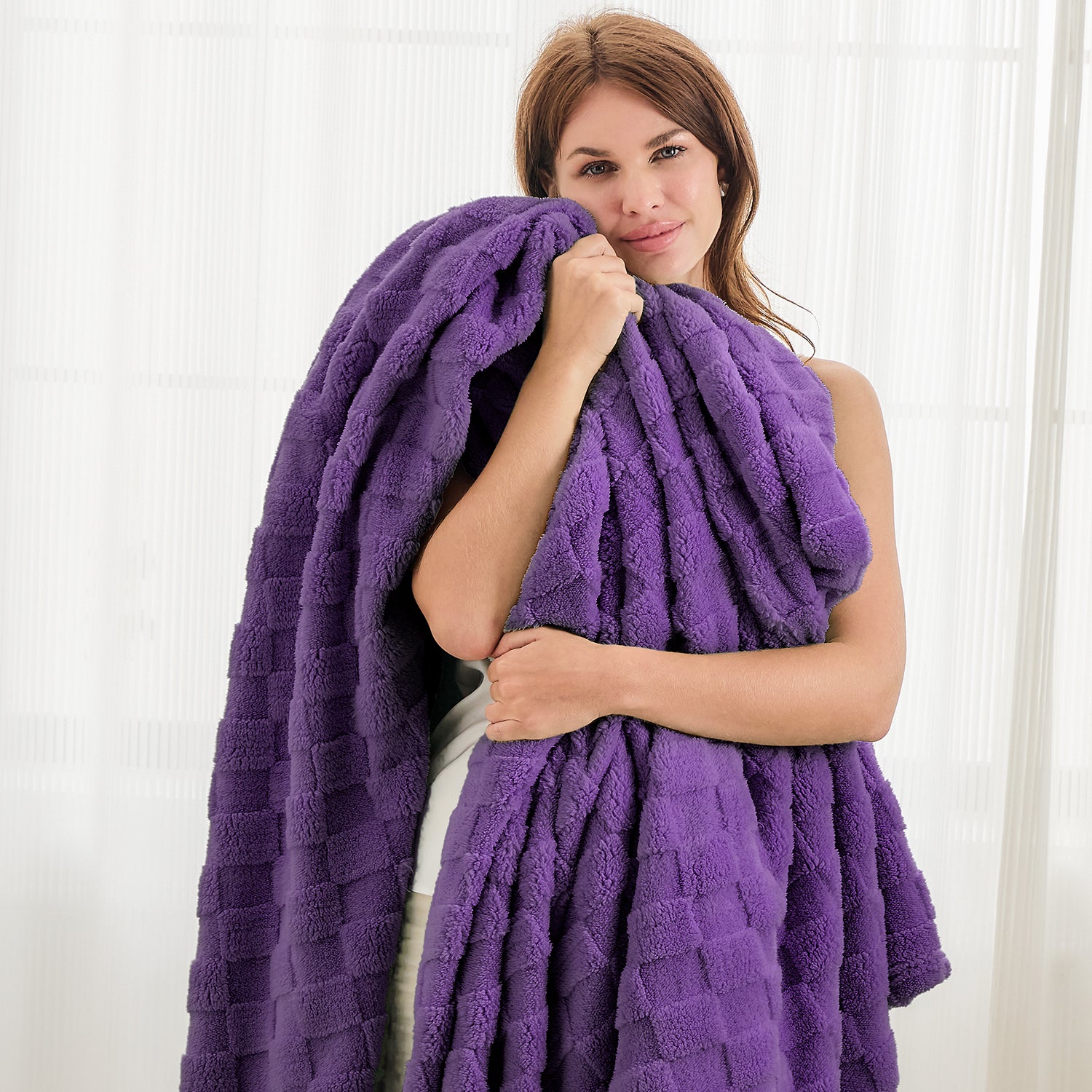 Uttermara Purple Fleece Blanket