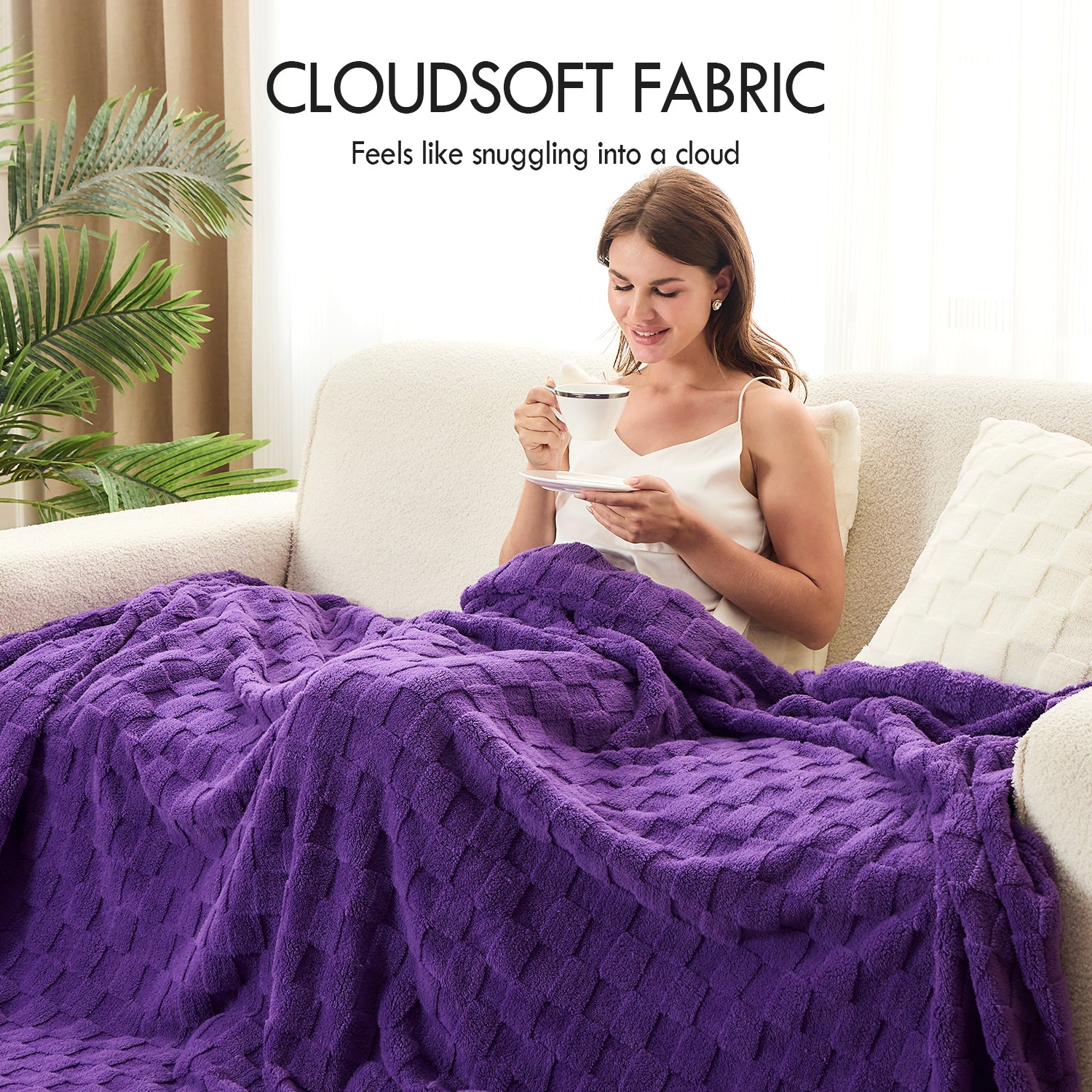 Uttermara Purple Fleece Blanket