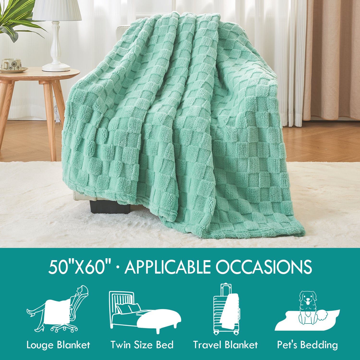 SageGreenFleeceBlanket_Soft_Lightweight3DCheckeredBlanketforCouch_Sofa_orBed_PremiumWarmAll-SeasonBlanket_MachineWashable-0013