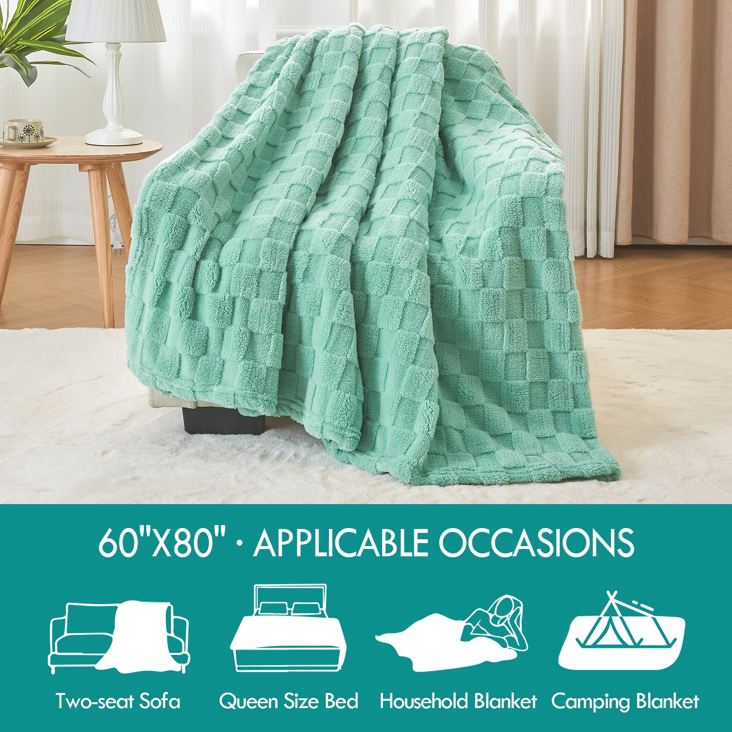 SageGreenFleeceBlanket_Soft_Lightweight3DCheckeredBlanketforCouch_Sofa_orBed_PremiumWarmAll-SeasonBlanket_MachineWashable-0014