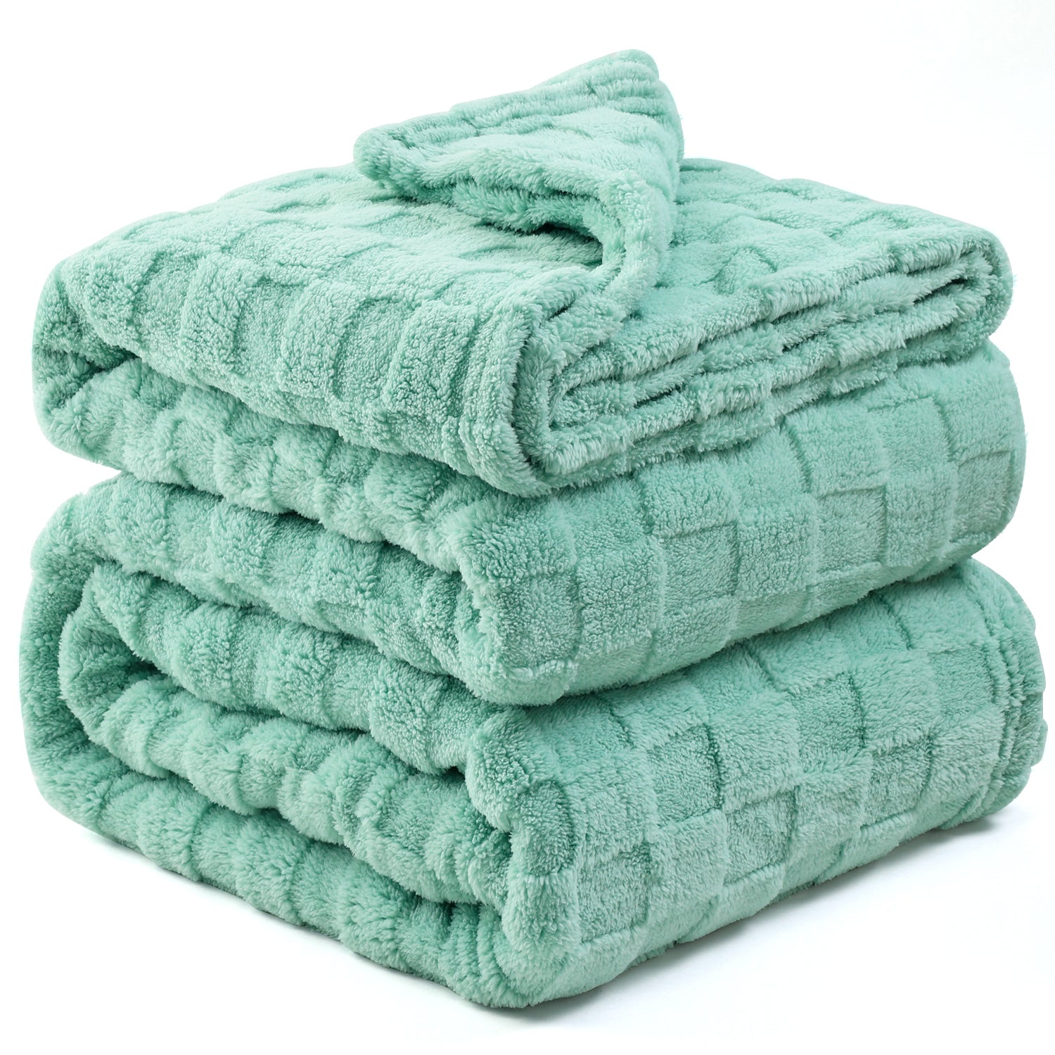 SageGreenFleeceBlanket_Soft_Lightweight3DCheckeredBlanketforCouch_Sofa_orBed_PremiumWarmAll-SeasonBlanket_MachineWashable-006