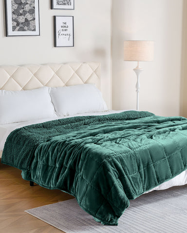 Uttermara-Sherpa-Fleece-Weighted-Blankets-121520lbs_Green-007