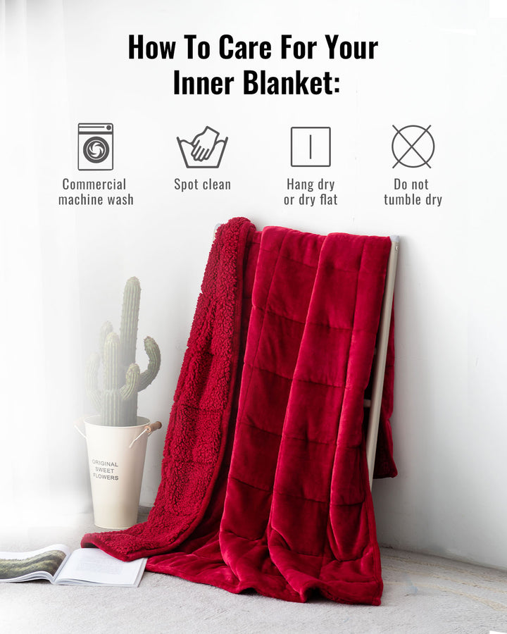 Flannel Sherpa Fleece Weighted Blankets | Red