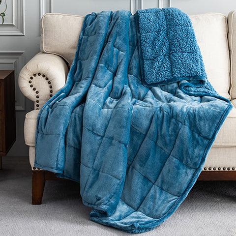 Uttermara Sherpa Fleece Weighted Blankets 12/15/20 lbs – Slate Blue