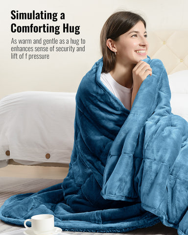 Uttermara Sherpa Fleece Weighted Blankets 12/15/20 lbs – Slate Blue