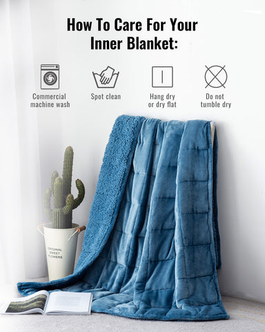 Uttermara Sherpa Fleece Weighted Blankets 12/15/20 lbs – Slate Blue