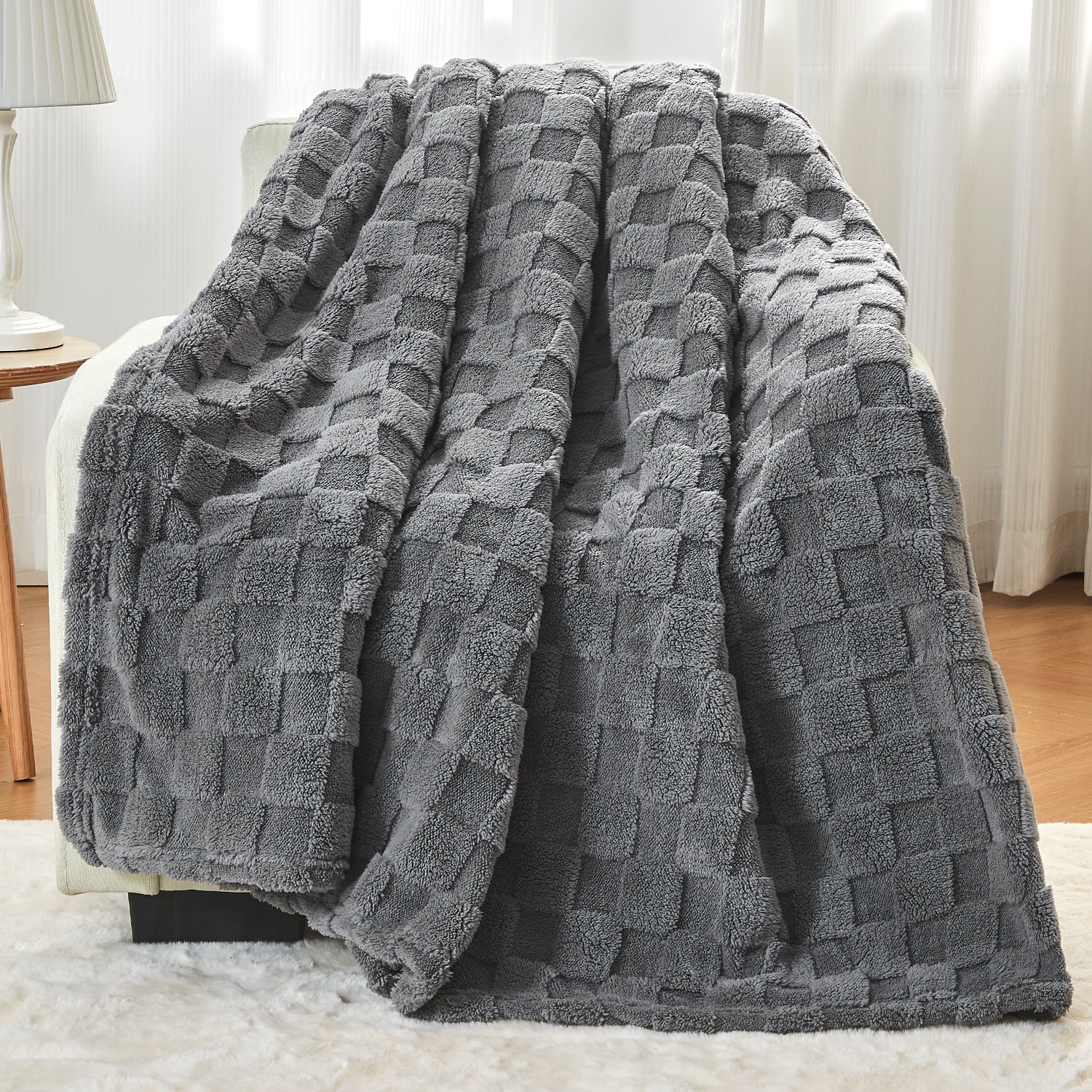 Uttermara Gray Fleece Blanket