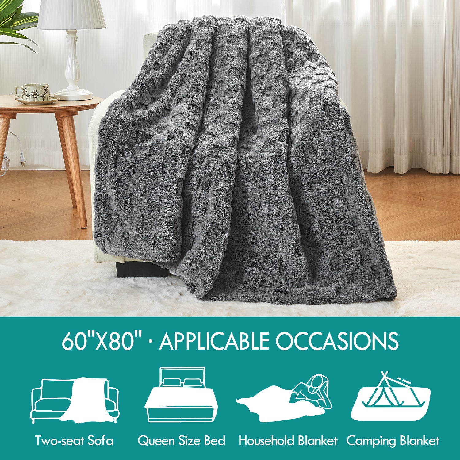 Uttermara Gray Fleece Blanket