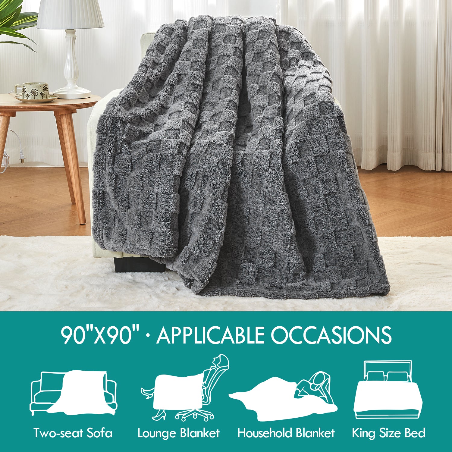 Uttermara Gray Fleece Blanket