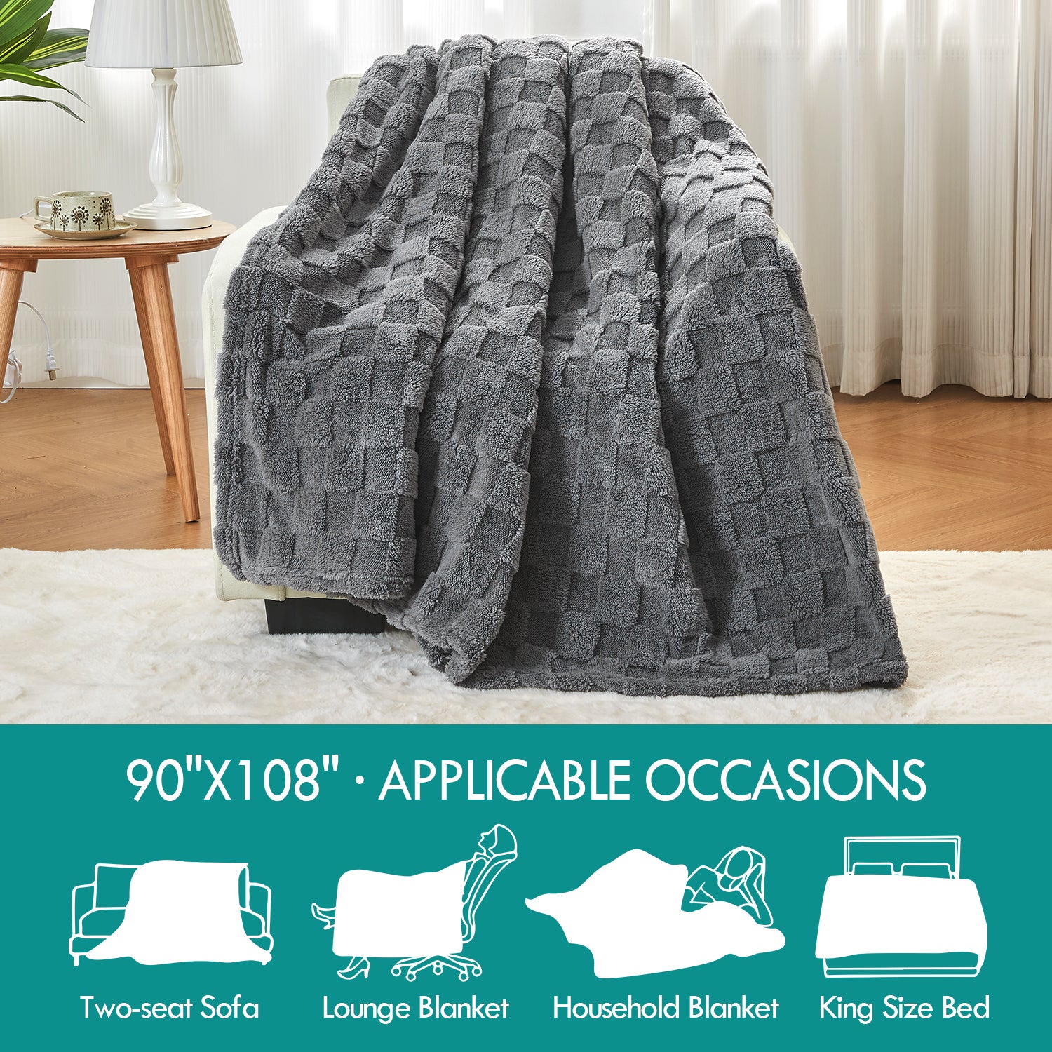 Uttermara Gray Fleece Blanket