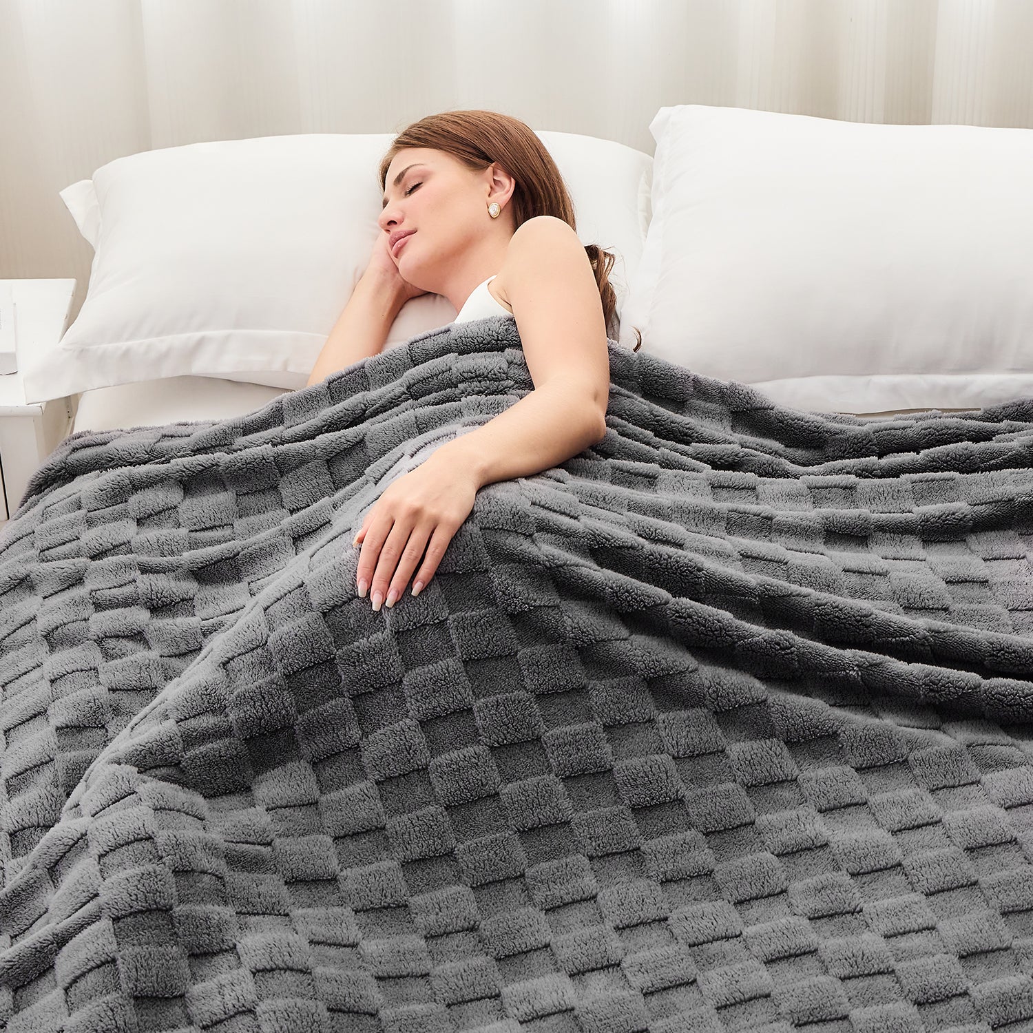 Uttermara Gray Fleece Blanket