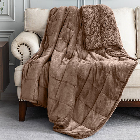 Uttermara Sherpa Fleece Weighted Blankets 12/15/20 lbs – Brown