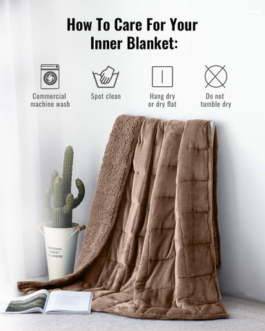 Uttermara Sherpa Fleece Weighted Blankets for Adults 15lbs_Brown-008