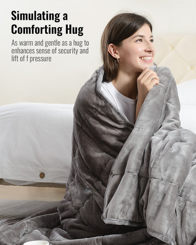 Flannel Sherpa Fleece Weighted Blankets | Gray