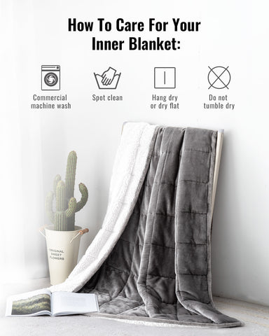 Flannel Sherpa Fleece Weighted Blankets | Gray