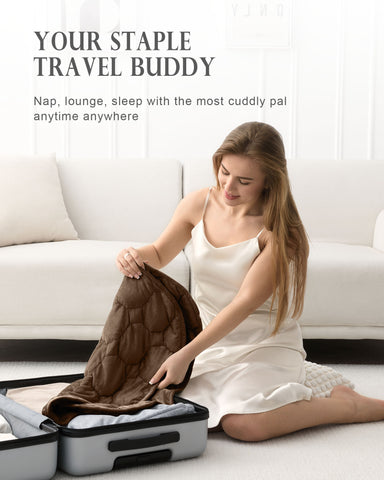 Uttermara Weighted Lap Blanket for Travel– Brown, Machine Washable