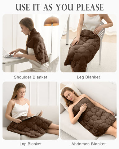 Uttermara Weighted Lap Blanket for Travel– Brown, Machine Washable