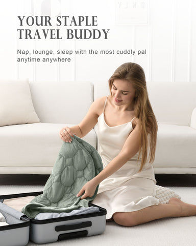 UttermaraWeightedLapBlanketforTravelRelaxationGreenMachineWashable006