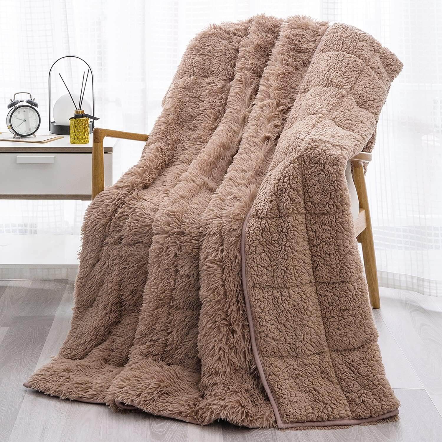 Weighted faux fur throw 2025