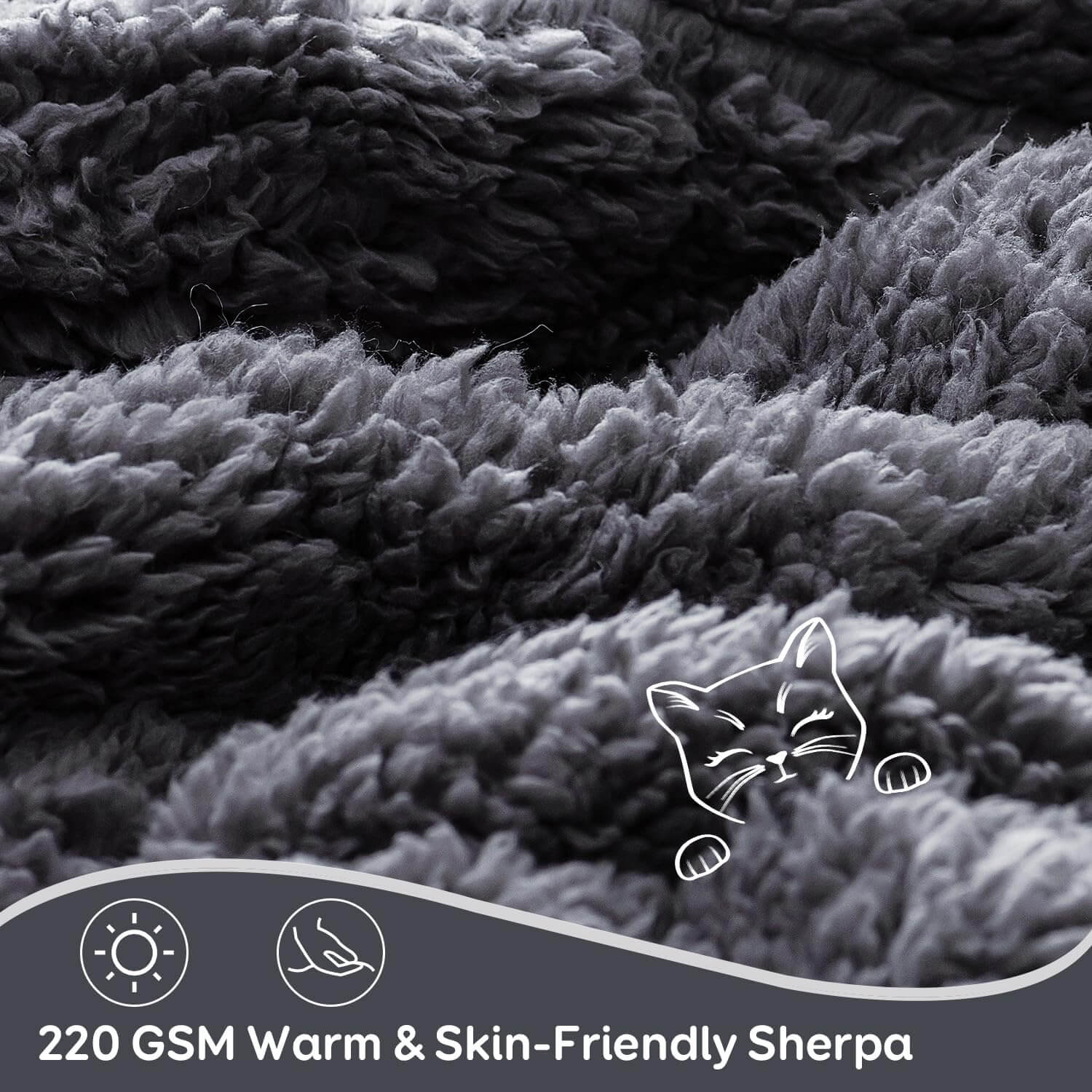 Uttermara Weighted Blanket Queen Size 12/15/20 lbs for Adults , Long Shaggy Faux Fur and Cozy Warm Sherpa Reverse Weighted Blankets for Winter, Thick Heavy Blanket for Sofa Bed, Rainbow-0051