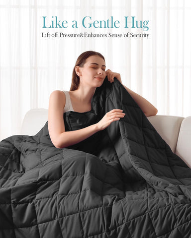 All Season Black Cooling Weighted Blanket | Uttermara