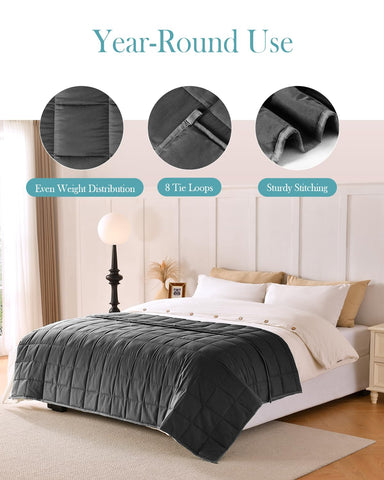 All Season Black Cooling Weighted Blanket | Uttermara