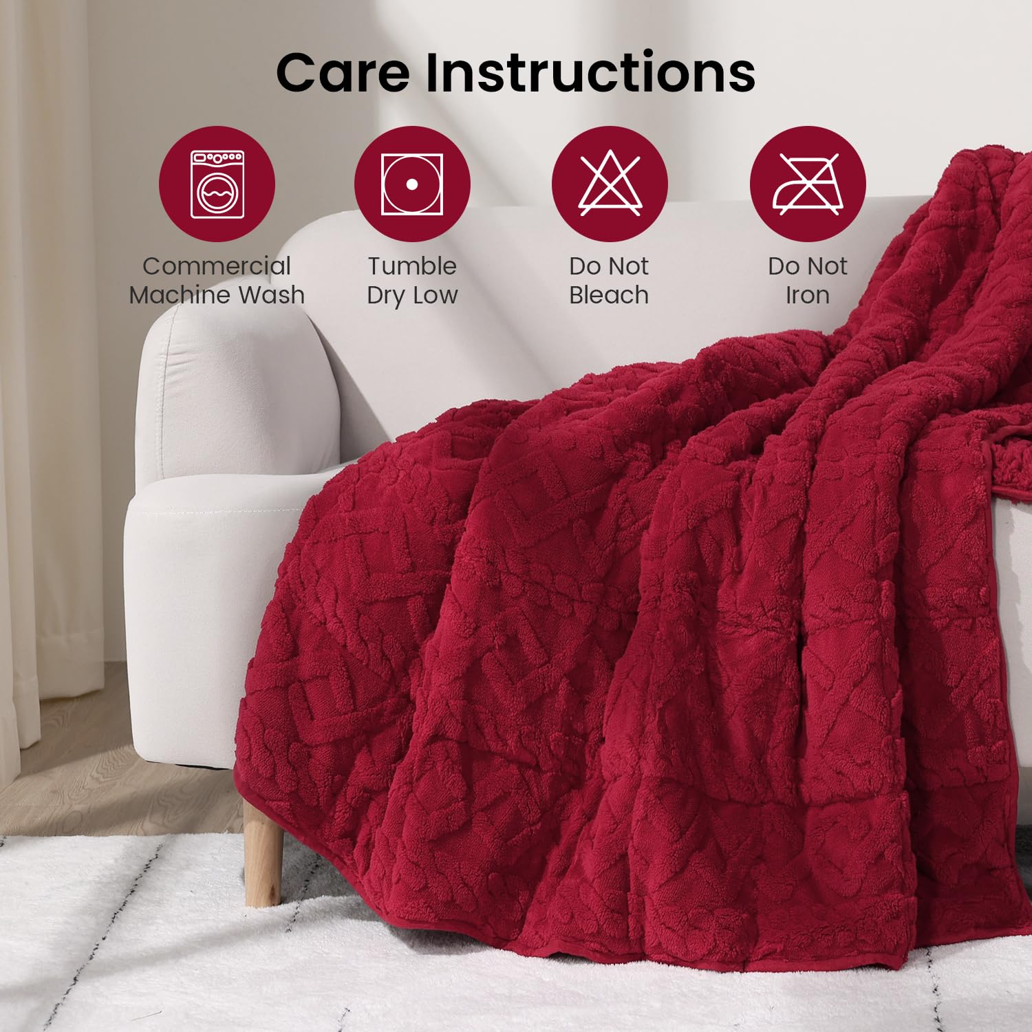 Uttermara Sherpa Fleece Weighted Blankets 12/15/20 lbs – Red