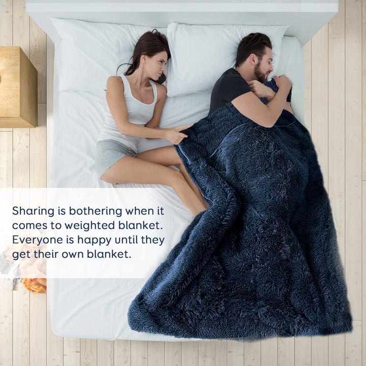 Uttermara Weighted Blanket Queen Size 12/15/20 lbs for Adults , Long Shaggy Faux Fur and Cozy Warm Sherpa Reverse Weighted Blankets for Winter, Thick Heavy Blanket for Sofa Bed, Rainbow-005