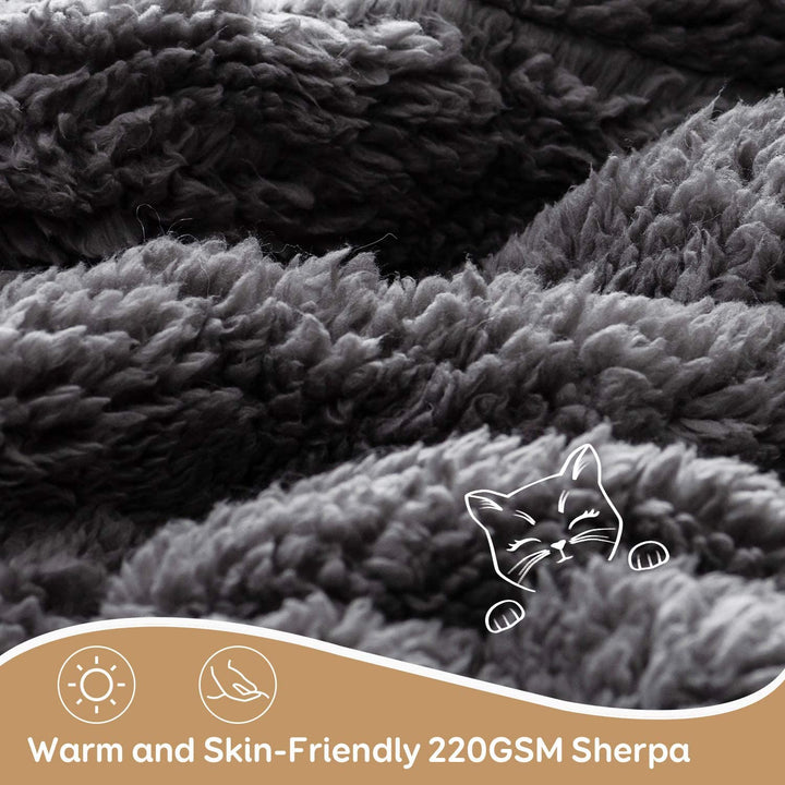 Uttermara Weighted Blanket Queen Size 12/15/20 lbs for Adults , Long Shaggy Faux Fur and Cozy Warm Sherpa Reverse Weighted Blankets for Winter, Thick Heavy Blanket for Sofa Bed, Rainbow-0016