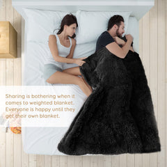 Uttermara Weighted Blanket Queen Size 12/15/20 lbs for Adults , Long Shaggy Faux Fur and Cozy Warm Sherpa Reverse Weighted Blankets for Winter, Thick Heavy Blanket for Sofa Bed, Rainbow-004