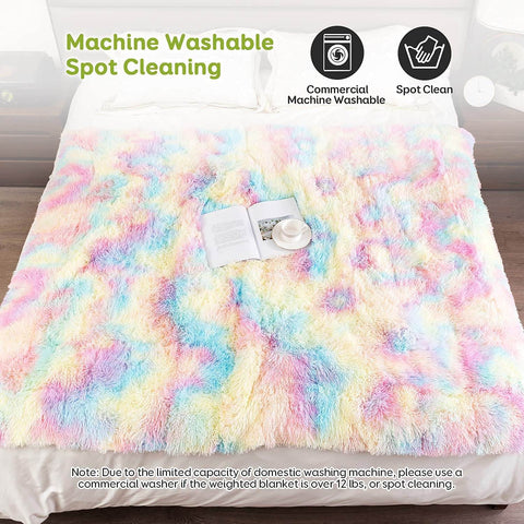 Soft Sherpa Weighted Blanket-Rainbow