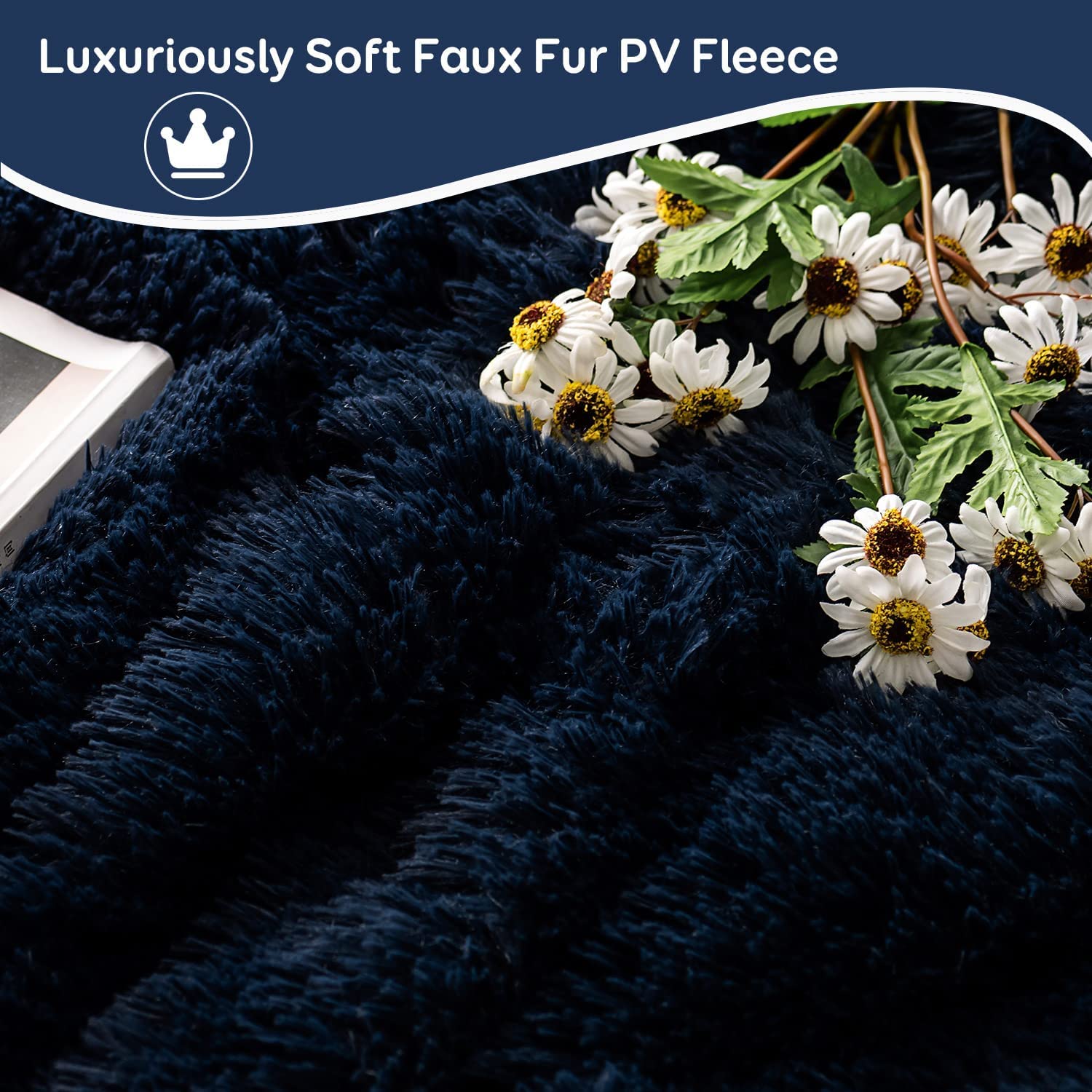 Uttermara Weighted Blanket Queen Size 12/15/20 lbs for Adults , Long Shaggy Faux Fur and Cozy Warm Sherpa Reverse Weighted Blankets for Winter, Thick Heavy Blanket for Sofa Bed, Rainbow-0033